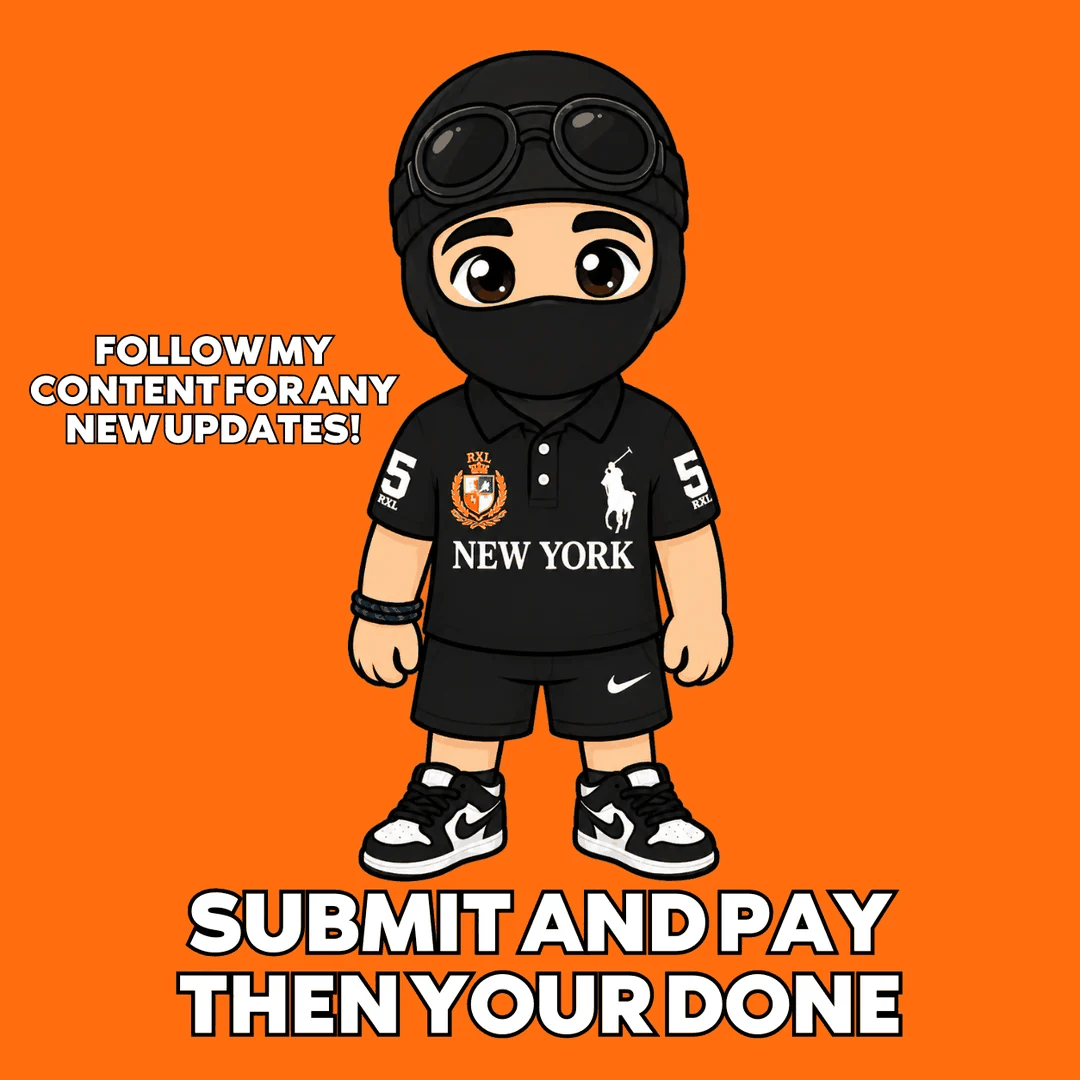 Character standing beside the submit and pay instruction